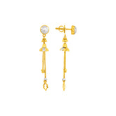 22K Gold Chic Two-Tone Earrings